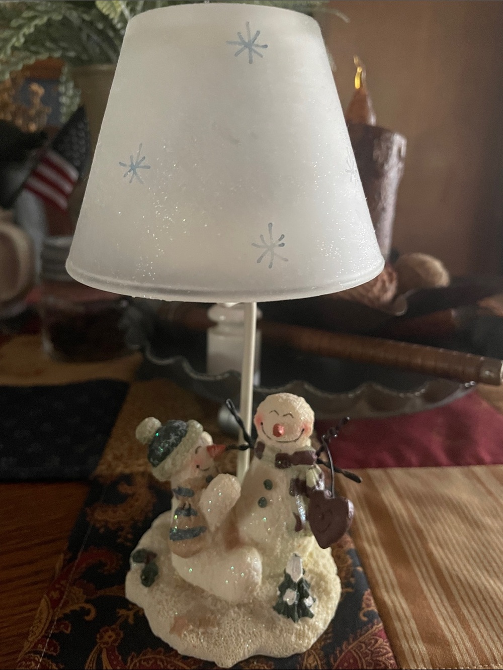 Crazy Mountain Snowman Tea Light Holder